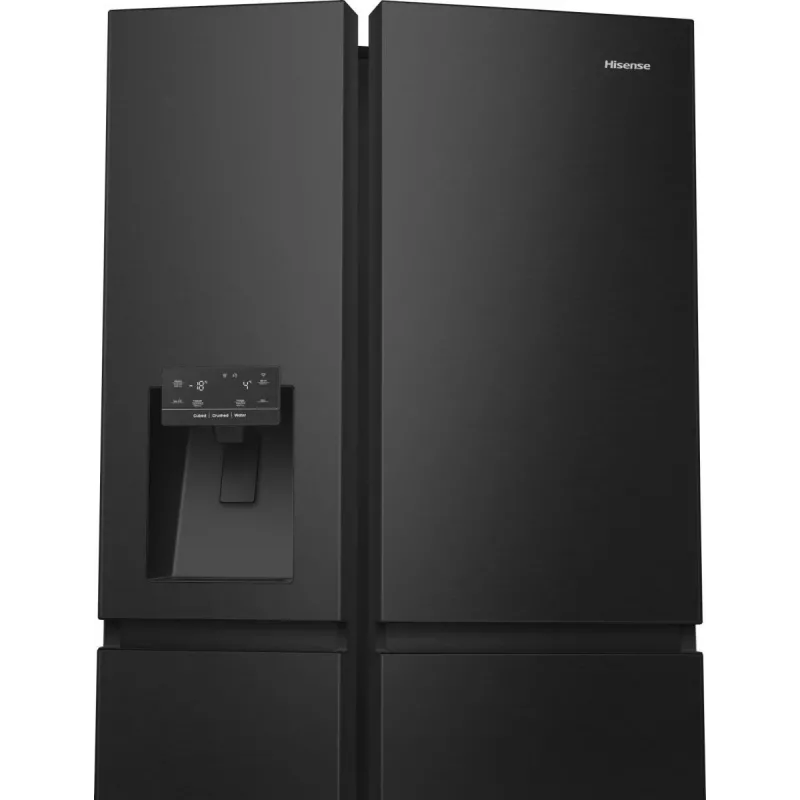 Hisense RS818N4TFC Side-by-Side-Kühlschrank Freistehend 632 L Schwarz, Edelstahl