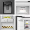 Hisense RS818N4TFC Side-by-Side-Kühlschrank Freistehend 632 L Schwarz, Edelstahl