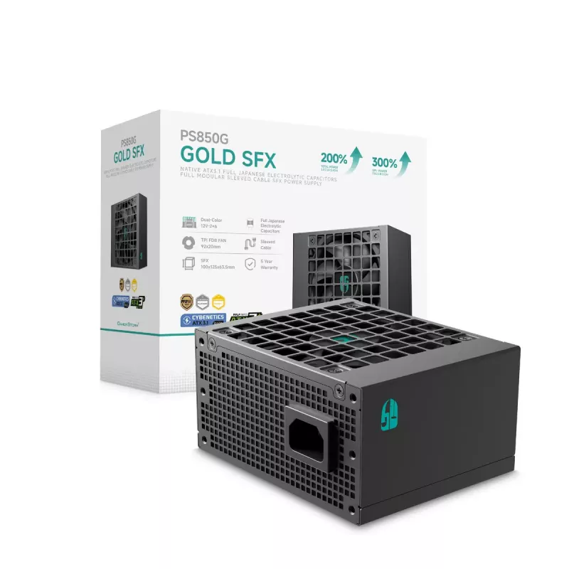 Netzteil DeepCool PS850G 850 W ATX 20+4-Pin, FDB-Lüfter 92 mm, schwarz