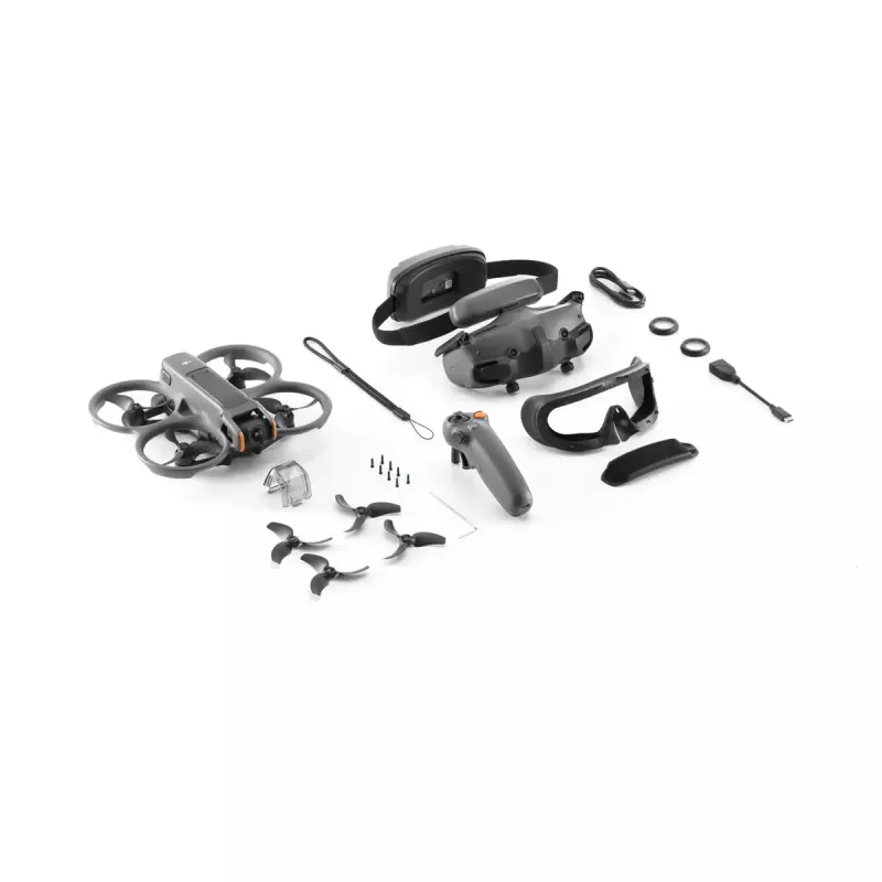Drohne DJI Avata 2 Fly Smart Combo — 4-Rotor-Quadrocopter, 48-MP-Kamera, 3840×2160-Video, 2150-mAh-Akku, WLAN & Bluetooth