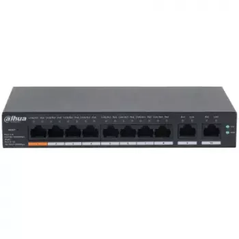 Managed L2 Gigabit PoE Switch DAHUA CS4010-8GT-60 — 10x Gigabit (10/100/1000), 20 Gbit/s, 8000 MAC, Desktop/Wandmontage, Schwarz