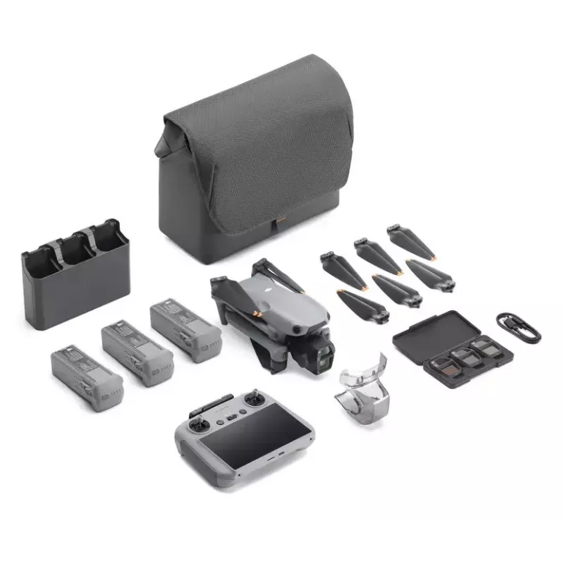 Quadcopter DJI Air 3s Fly More Combo — 50-MP-Kamera, 4K 3840×2160, 27 m/s, Reichweite 32.000 m, 4276-mAh-Akku, grau