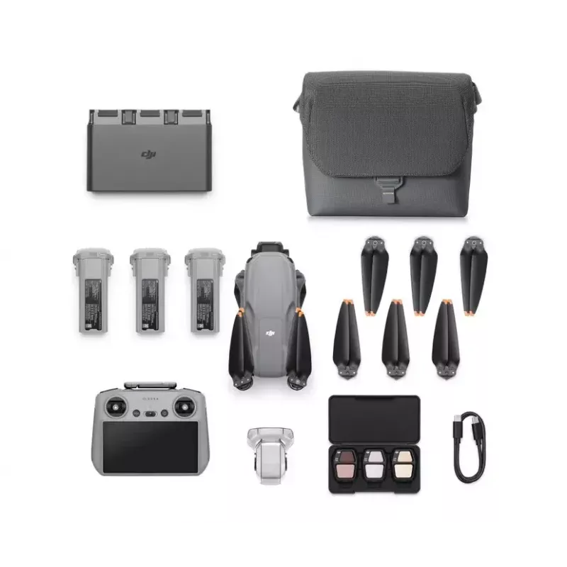 Quadcopter DJI Air 3s Fly More Combo — 50-MP-Kamera, 4K 3840×2160, 27 m/s, Reichweite 32.000 m, 4276-mAh-Akku, grau
