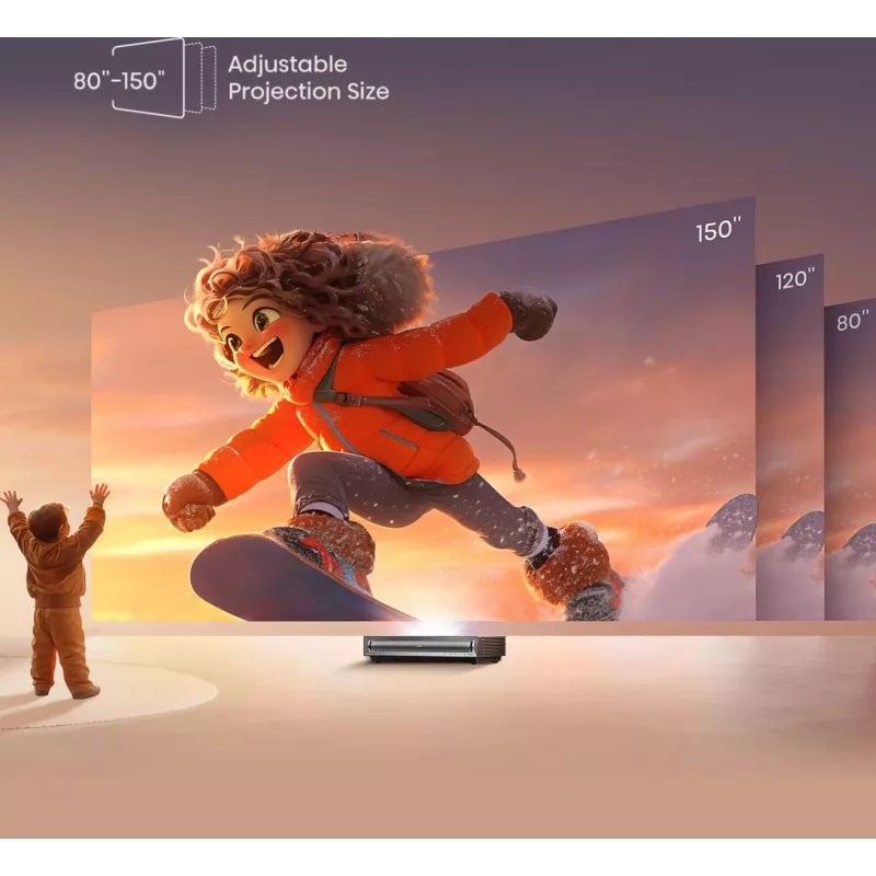 Hisense PX3 Projektionsfernseher Ultra-Kurzdistanz-Projektor 2800 ANSI Lumen UHD 4K (3840x2160) Schwarz, Dunkelgrau