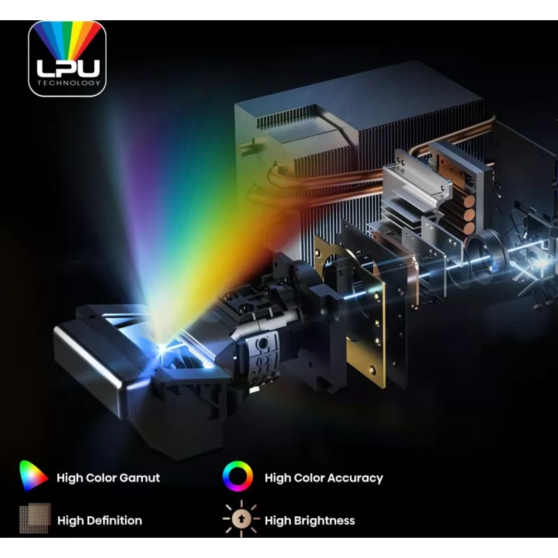 Hisense PX3 Projektionsfernseher Ultra-Kurzdistanz-Projektor 2800 ANSI Lumen UHD 4K (3840x2160) Schwarz, Dunkelgrau