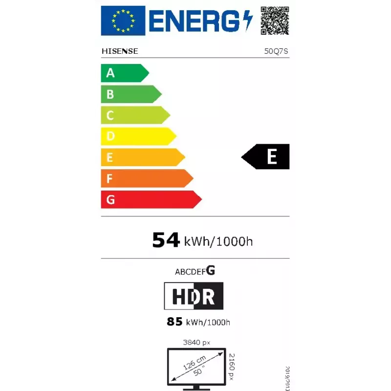TV Hisense 50Q7S 50 Zoll (127 cm) QLED 4K Ultra HD Smart-TV, Direct-LED, HomeOS, Wi‑Fi, Schwarz