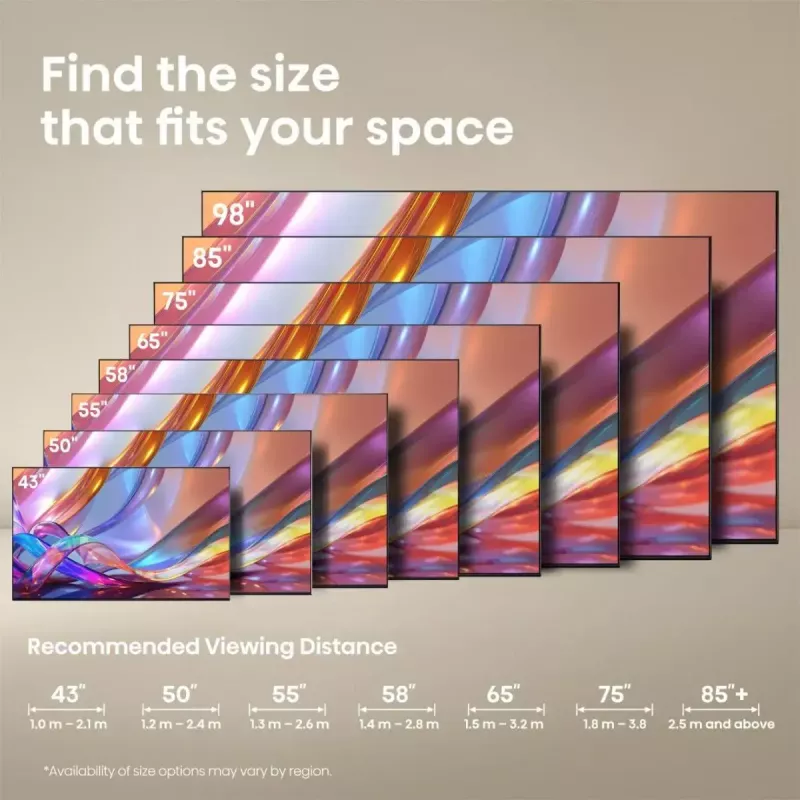 TV Hisense 50Q7S 50 Zoll (127 cm) QLED 4K Ultra HD Smart-TV, Direct-LED, HomeOS, Wi‑Fi, Schwarz