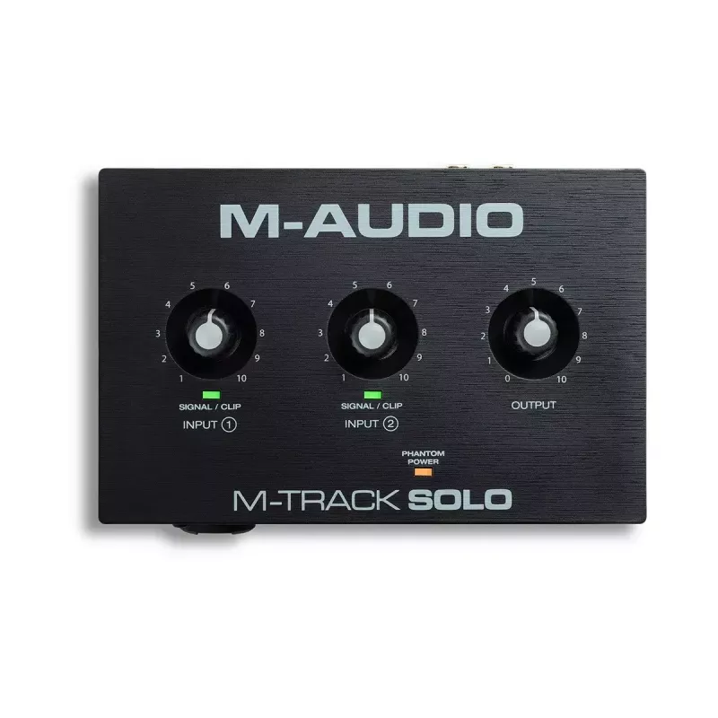 Audio-Interface M-Audio M-Track Solo — USB 16-Bit/48 kHz, 1-In/1-Out, XLR/TRS-Kombibuchse & Instrumenteneingang, 48 V Phantomspeisung, Kopfhörerausgang