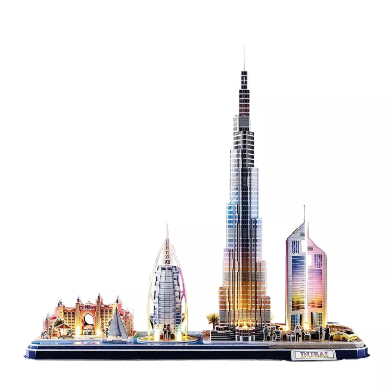3D Puzzle CubicFun City Line Dubai LED, 182 Teile, 532×48 mm, ab 10 Jahren