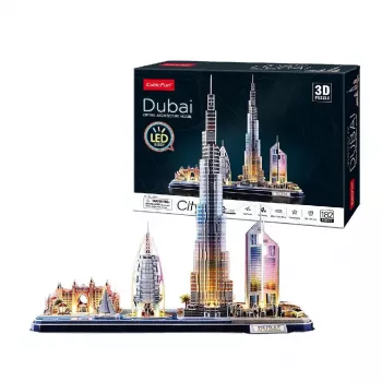 3D Puzzle CubicFun City Line Dubai LED, 182 Teile, 532×48 mm, ab 10 Jahren