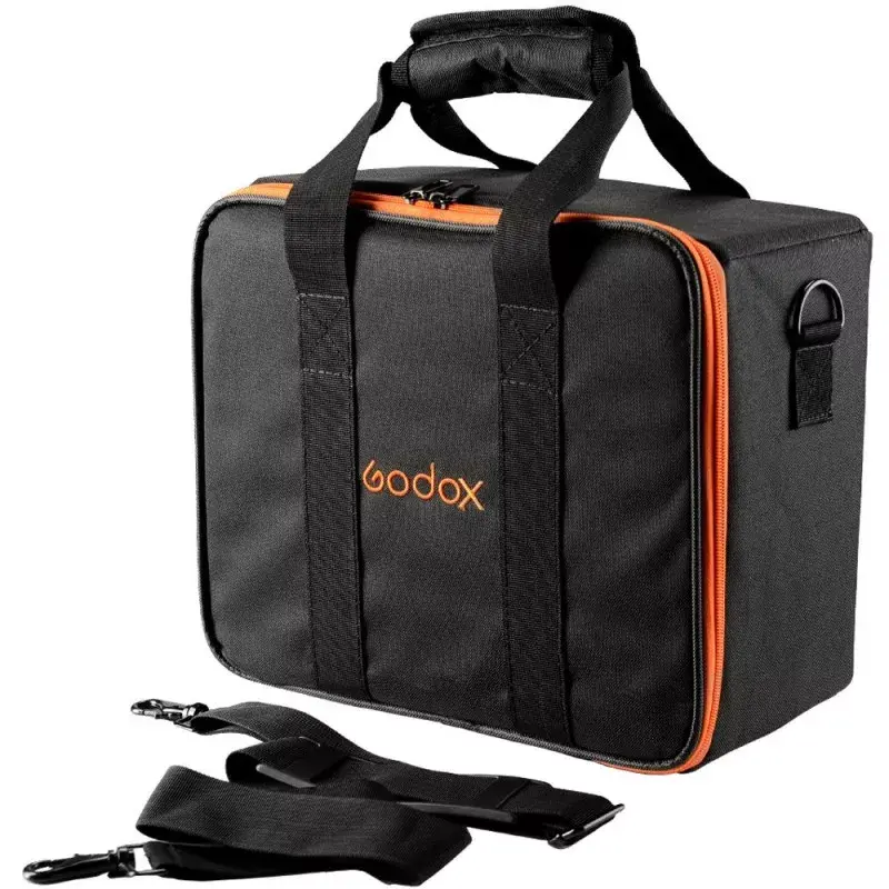 Kameratasche Godox CB-12 für AD600Pro, Flanell/Nylon, schwarz und orange, mit Schultergurt