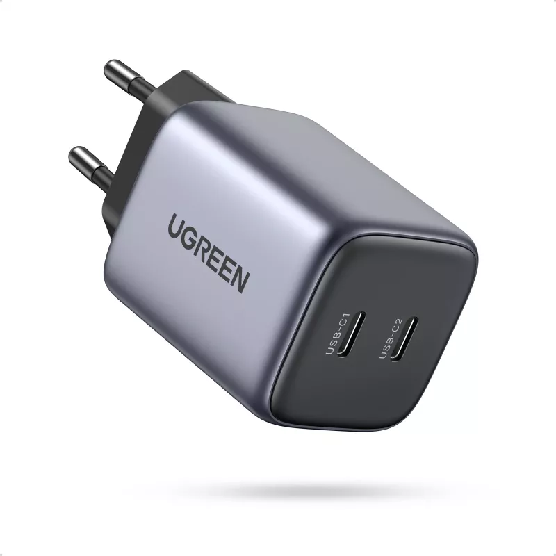 Ugreen 90573 Nexode 45W GaN Mini USB-C-Ladegerät, Innenbereich, AC, 20 V, 4,05 A, Schwarz, Grau
