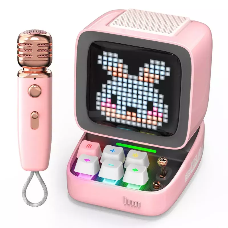 Mono tragbarer Lautsprecher Divoom Ditoo-Mic Mini Pink