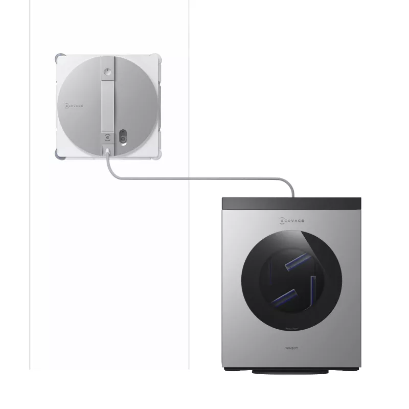 Fensterreinigungsroboter Ecovacs WINBOT W3 OMNI, Akku 4500 mAh, 270×270×76 mm, silber/weiß