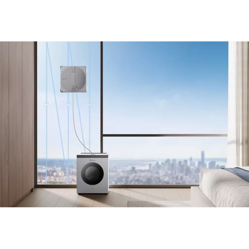 Fensterreinigungsroboter Ecovacs WINBOT W3 OMNI, Akku 4500 mAh, 270×270×76 mm, silber/weiß