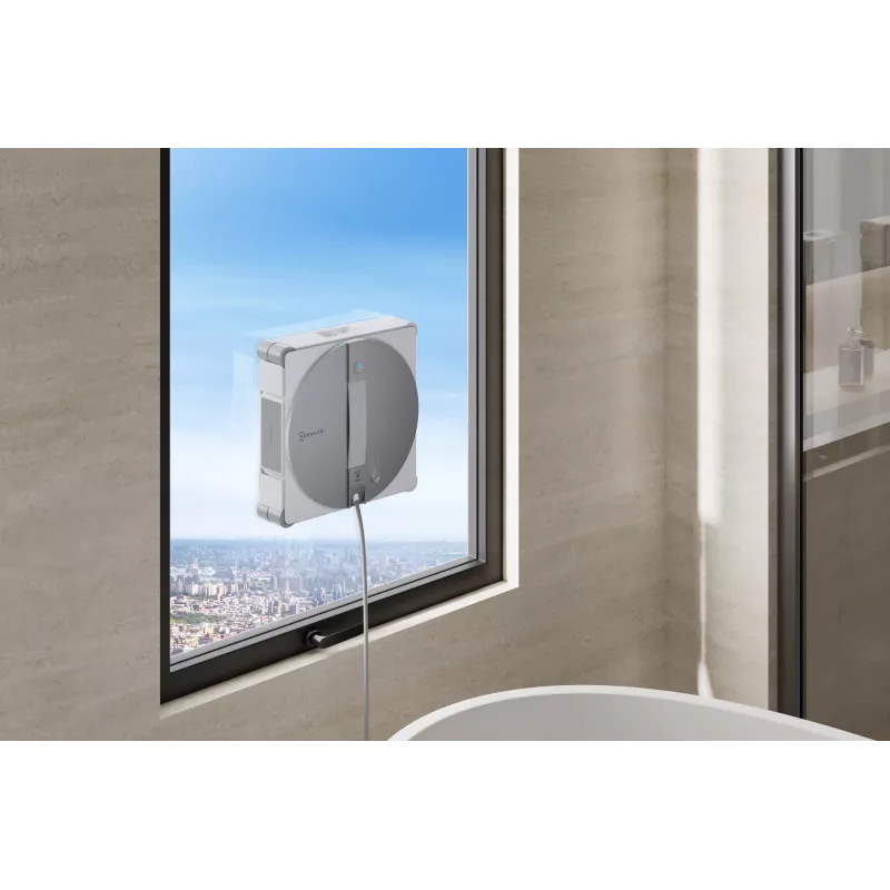 Fensterreinigungsroboter Ecovacs WINBOT W3 OMNI, Akku 4500 mAh, 270×270×76 mm, silber/weiß