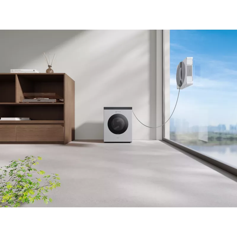Fensterreinigungsroboter Ecovacs WINBOT W3 OMNI, Akku 4500 mAh, 270×270×76 mm, silber/weiß