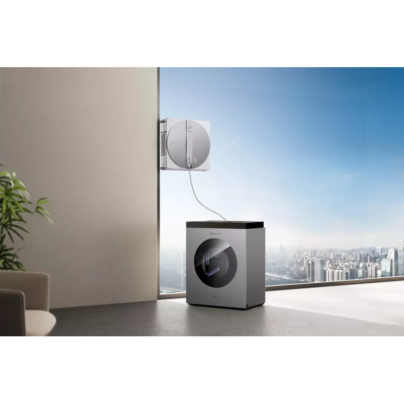 Fensterreinigungsroboter Ecovacs WINBOT W3 OMNI, Akku 4500 mAh, 270×270×76 mm, silber/weiß