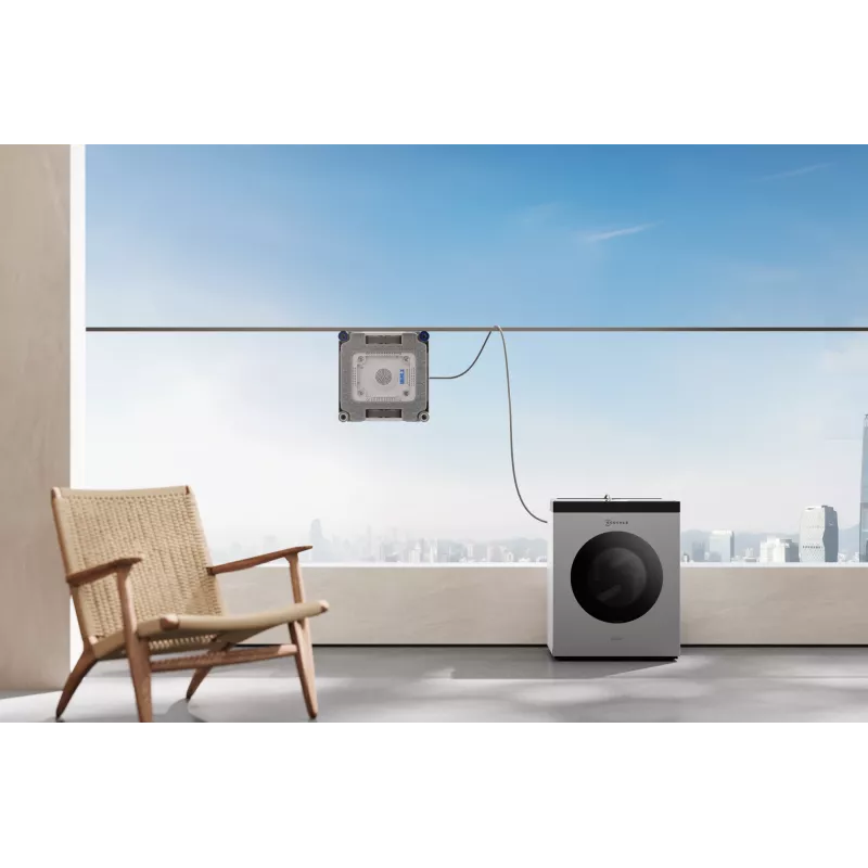 Fensterreinigungsroboter Ecovacs WINBOT W3 OMNI, Akku 4500 mAh, 270×270×76 mm, silber/weiß