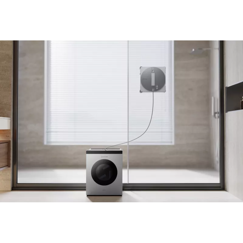 Fensterreinigungsroboter Ecovacs WINBOT W3 OMNI, Akku 4500 mAh, 270×270×76 mm, silber/weiß