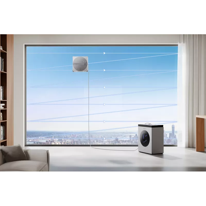 Fensterreinigungsroboter Ecovacs WINBOT W3 OMNI, Akku 4500 mAh, 270×270×76 mm, silber/weiß