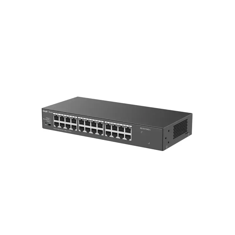 Unmanaged L2 Netzwerk-Switch RUIJIE RG-ES124G-L — 24x Gigabit (10/100/1000), 48 Gbit/s, 8000 MAC, Rackmontage