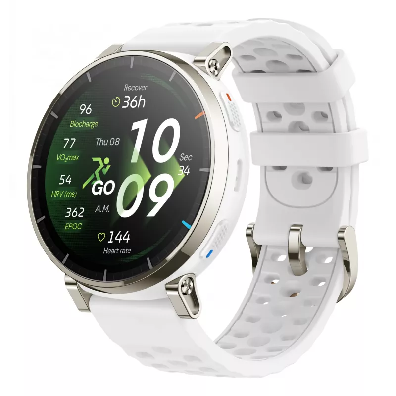 Smartwatch Amazfit Active 3 — 3,35 cm (1,32 Zoll) AMOLED, 466×466, Touchscreen, GPS, 365 mAh, Silikon-Armband