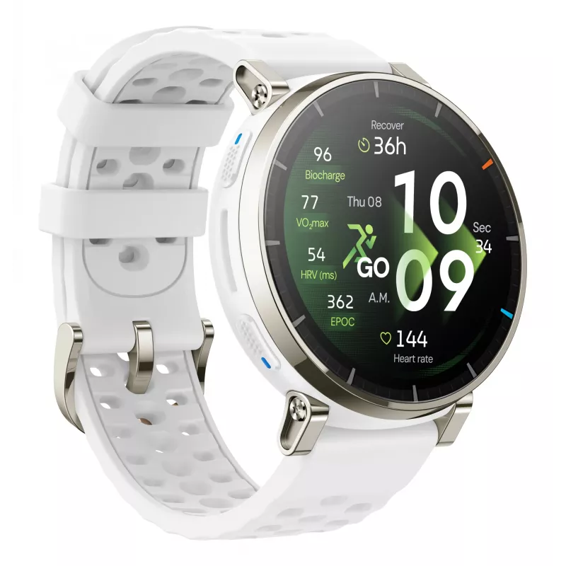 Smartwatch Amazfit Active 3 — 3,35 cm (1,32 Zoll) AMOLED, 466×466, Touchscreen, GPS, 365 mAh, Silikon-Armband