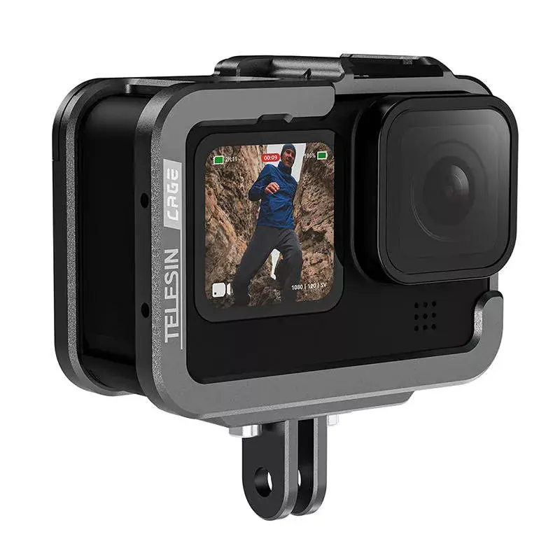 Aluminium-Kamerakäfig Telesin GP-FMS-G11-TZ für GoPro Hero 12/11/10/9 mit vertikalem Adapter