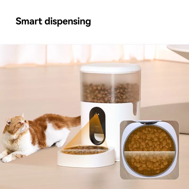 Automatischer Futterspender IMOU PF1 — 4 L Edelstahltrichter, Wi‑Fi 4, Batterie/Gleichstrom, 1 Schüssel