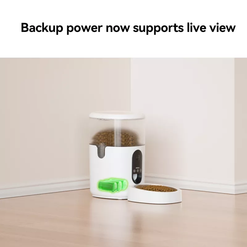 Automatischer Futterspender IMOU PF1 — 4 L Edelstahltrichter, Wi‑Fi 4, Batterie/Gleichstrom, 1 Schüssel