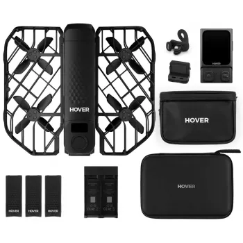Mini-Drohne HOVERAir X1 Pro — 4 Rotoren, 12 MP Kamera, 4K Video, 1000 m Reichweite, 1920 mAh Akku, 32 GB intern, Schwarz