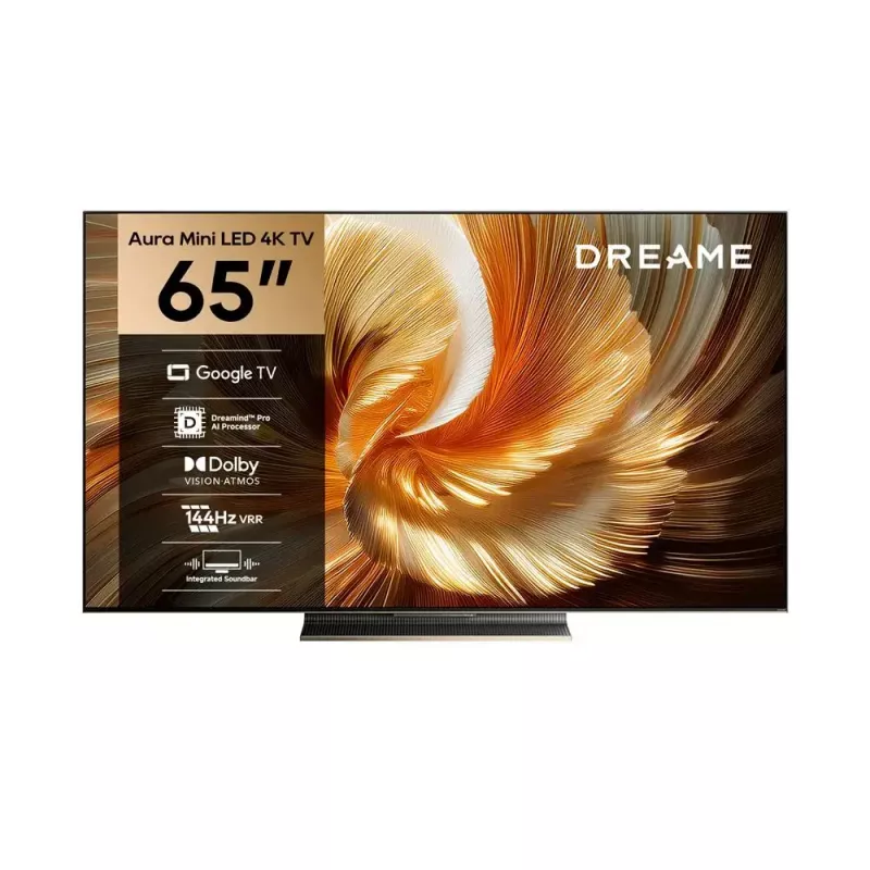 Smart TV Dreame Aura S100 65 Zoll TV, QLED+ (Mini LED), 4K UHD, Google TV, 144Hz, KI-Prozessor, integrierte Soundbar, schwarz
