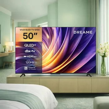 Smart TV Dreame Vivid Q100 50 Zoll, QLED+, 4K UHD, Google TV, 120Hz, KI-Prozessor, schwarz