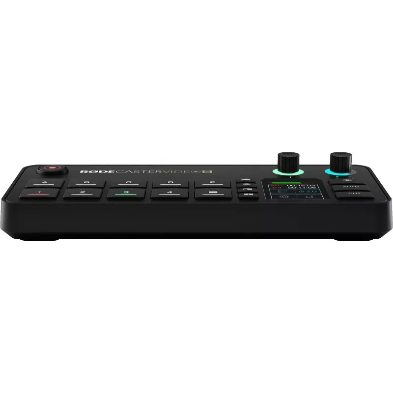 Mehrkanal-Podcast- und Livestream-Produktionskonsole Rode RodeCaster Video S RCVS-E – Touchscreen, Wi‑Fi, Bluetooth 5.3, 5x USB-C, 3x HDMI-Eingang, 1x HDMI-Ausgang, microSD