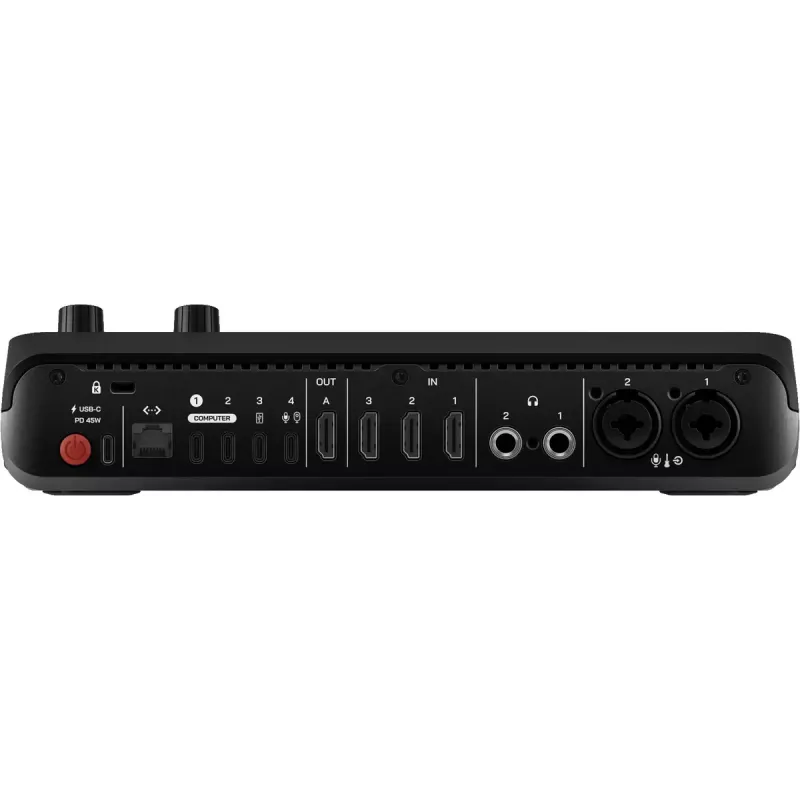 Mehrkanal-Podcast- und Livestream-Produktionskonsole Rode RodeCaster Video S RCVS-E – Touchscreen, Wi‑Fi, Bluetooth 5.3, 5x USB-C, 3x HDMI-Eingang, 1x HDMI-Ausgang, microSD