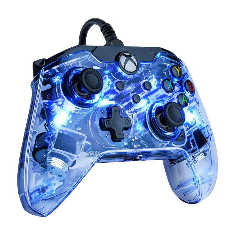 PDP Afterglow Kabel-Controller, Blau/Transparent, USB, Xbox One, Series X/S