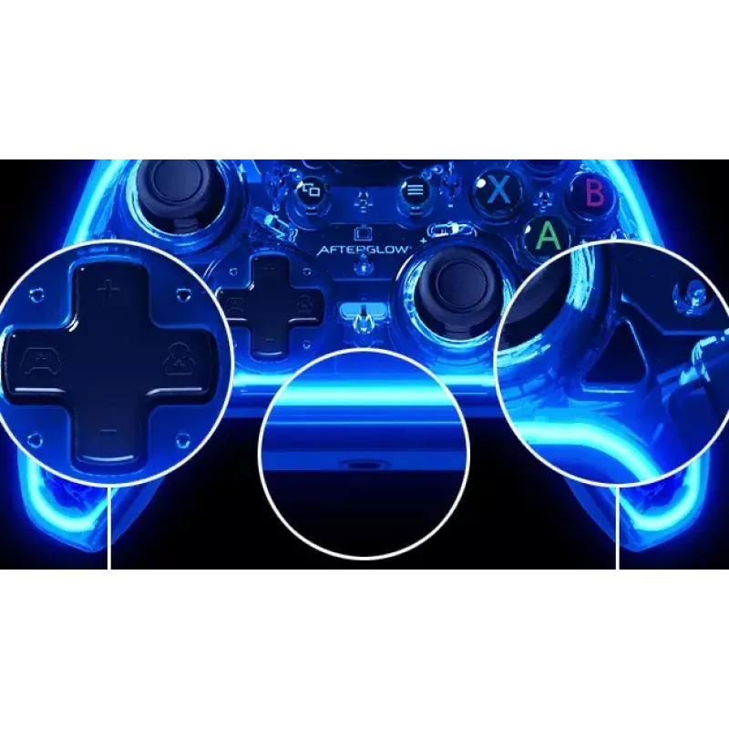 PDP Afterglow Kabel-Controller, Blau/Transparent, USB, Xbox One, Series X/S