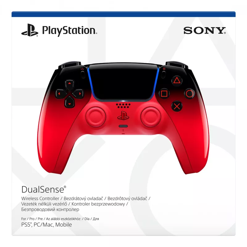 Gamepad Sony DualSense für PlayStation 5 – Bluetooth/USB, Batterie, Schwarz/Rot, USB-C, 188×69×189 mm