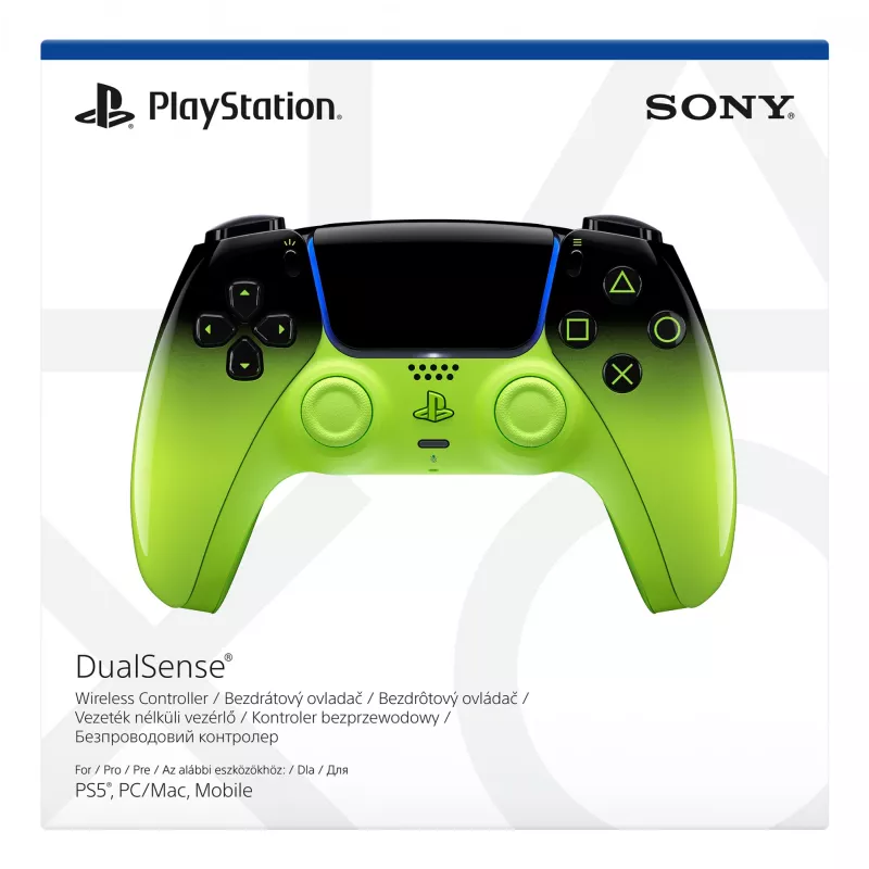 Gamepad Sony DualSense für PlayStation 5 — Bluetooth/USB, Schwarz/Grün, Analog/Digital, USB-C