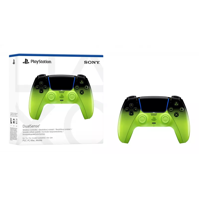 Gamepad Sony DualSense für PlayStation 5 — Bluetooth/USB, Schwarz/Grün, Analog/Digital, USB-C