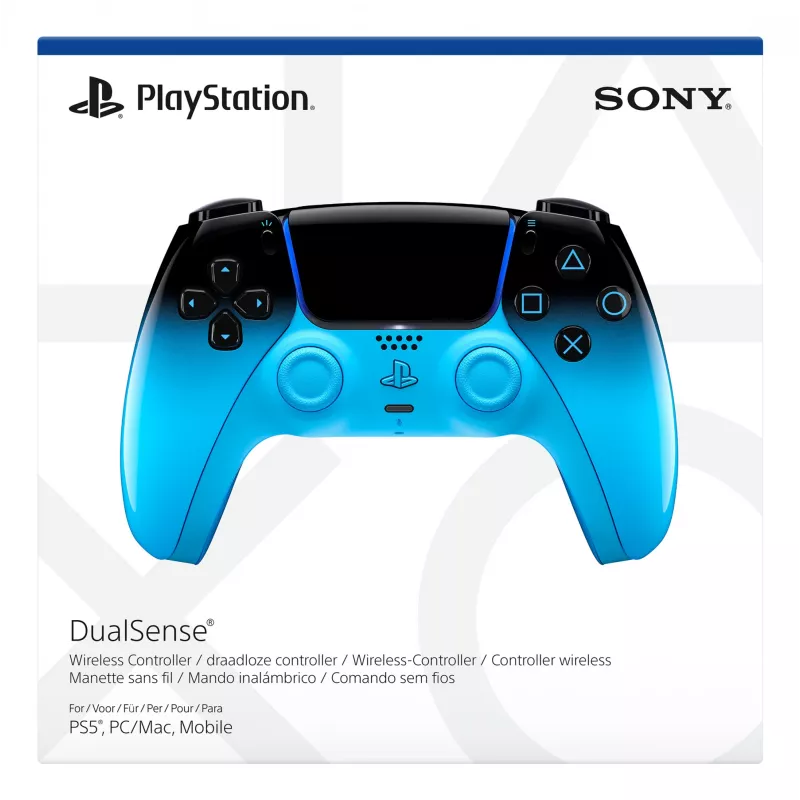 Gamepad Sony DualSense für PlayStation 5, Bluetooth/USB, Schwarz/Blau, USB-C, batteriebetrieben