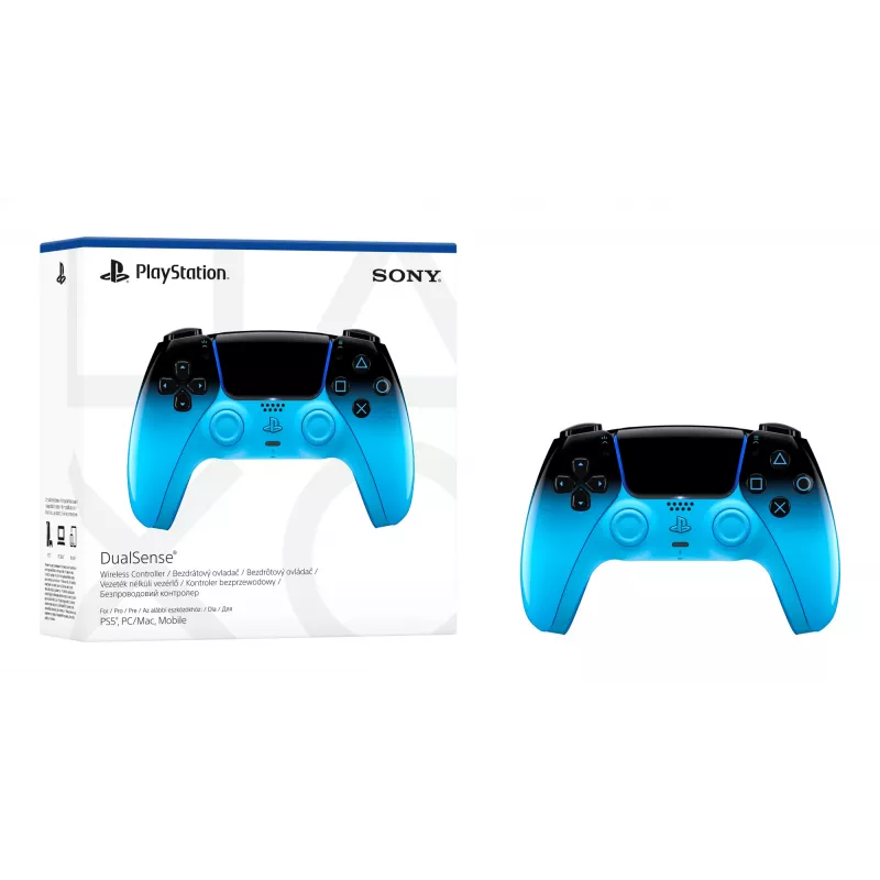 Gamepad Sony DualSense für PlayStation 5, Bluetooth/USB, Schwarz/Blau, USB-C, batteriebetrieben