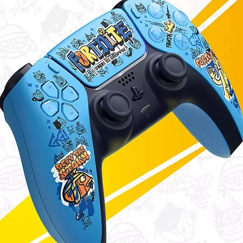 Gamepad Sony DualSense Wireless PlayStation 5 Controller — Modell 9593973, blau, Fortnite-Design, Bluetooth/USB, batteriebetrieben