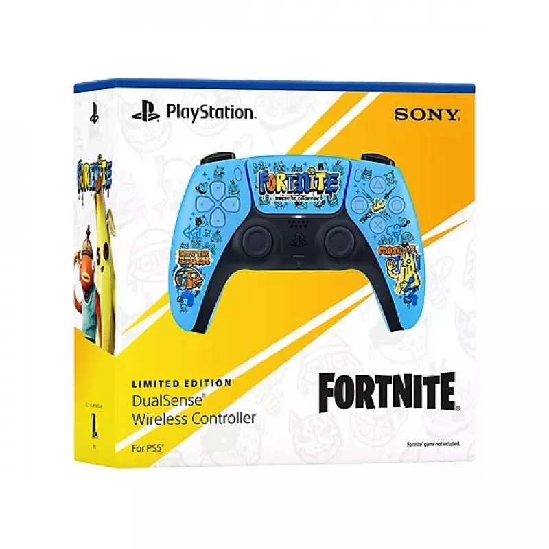 Gamepad Sony DualSense Wireless PlayStation 5 Controller — Modell 9593973, blau, Fortnite-Design, Bluetooth/USB, batteriebetrieben