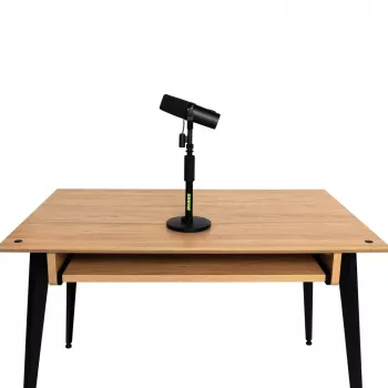 Desktop-Mikrofonständer Shure SH-DESKTOP1, runde Metallbasis, 3/8-Zoll-Gewinde, Höhe 26,7–40,6 cm, schwarz