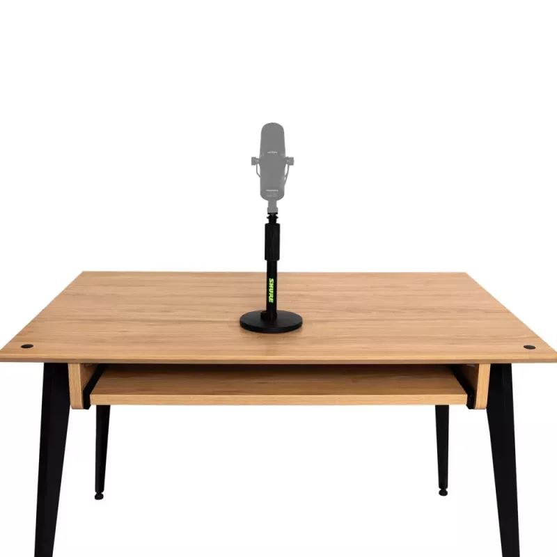 Desktop-Mikrofonständer Shure SH-DESKTOP1, runde Metallbasis, 3/8-Zoll-Gewinde, Höhe 26,7–40,6 cm, schwarz