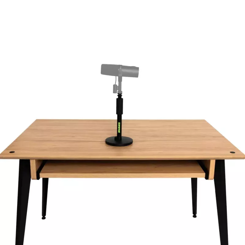 Desktop-Mikrofonständer Shure SH-DESKTOP1, runde Metallbasis, 3/8-Zoll-Gewinde, Höhe 26,7–40,6 cm, schwarz