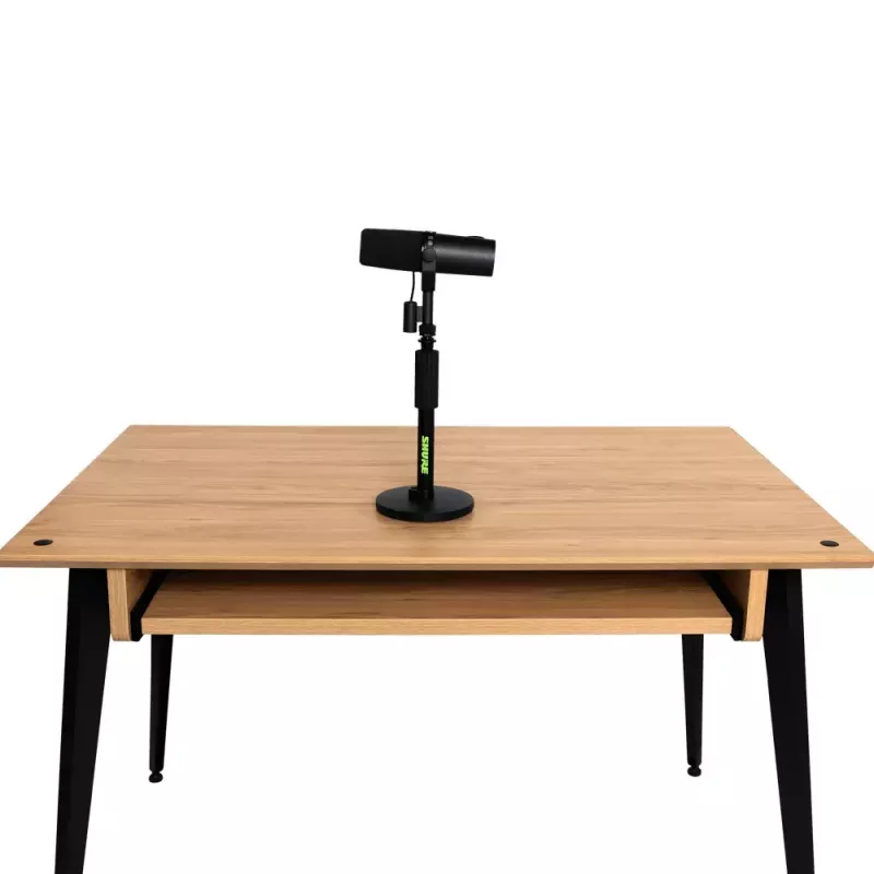 Desktop-Mikrofonständer Shure SH-DESKTOP1, runde Metallbasis, 3/8-Zoll-Gewinde, Höhe 26,7–40,6 cm, schwarz