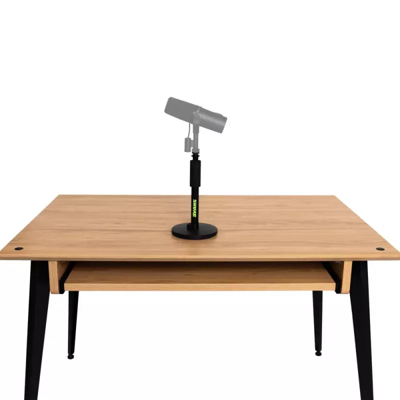 Desktop-Mikrofonständer Shure SH-DESKTOP1, runde Metallbasis, 3/8-Zoll-Gewinde, Höhe 26,7–40,6 cm, schwarz